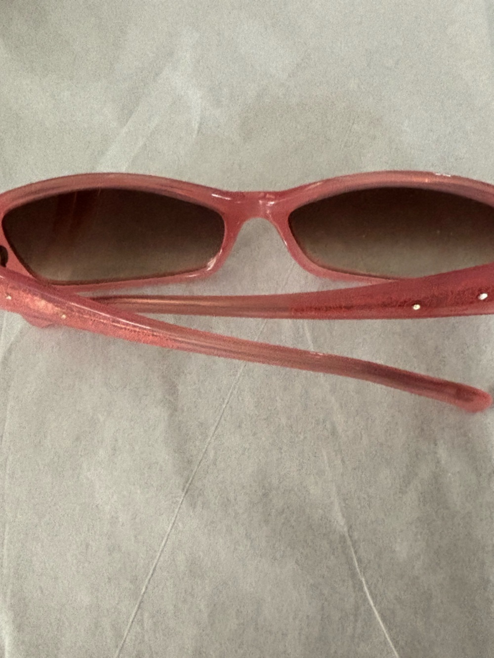 Ted Baker Soft Pink Rectangular Sunglasses with Brown Gradient Lenses - Picture 6 of 7